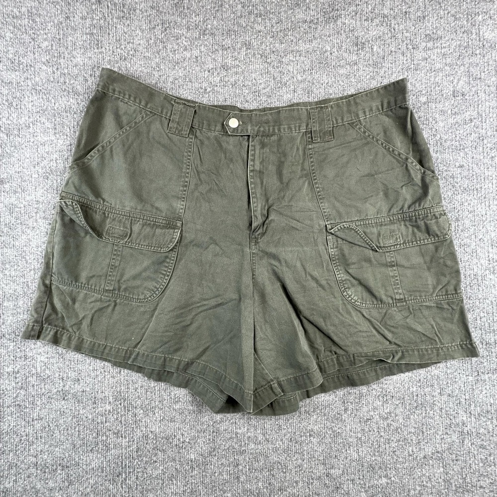 Adriana Sport Shorts Womens 26W Green Cargo Twill 6 Inseam Flat Front Casual